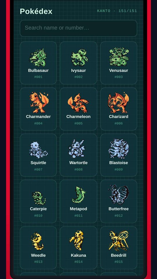 Screenshot of Pokédex