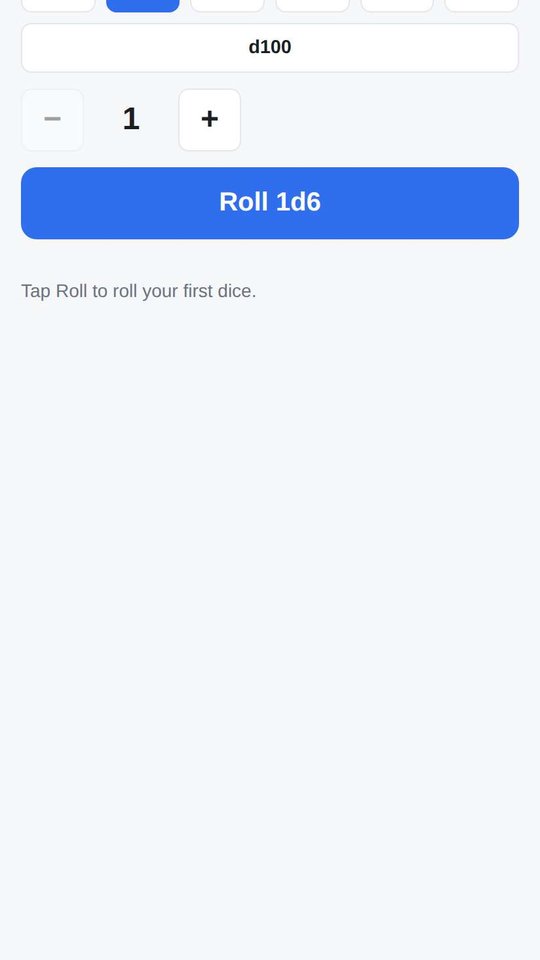 Screenshot of Dice Roller