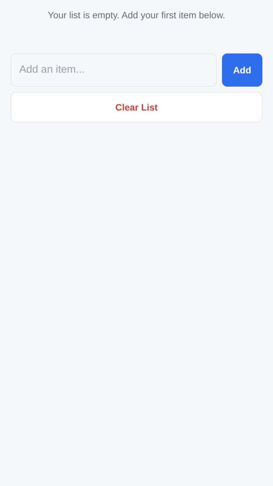 Screenshot of Grocery List