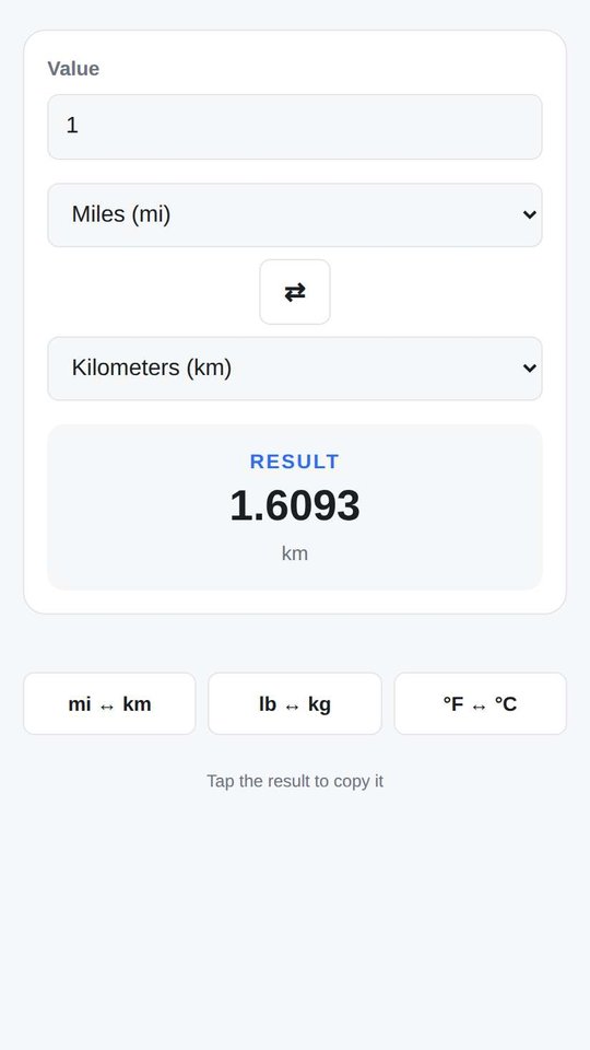Screenshot of Unit Converter