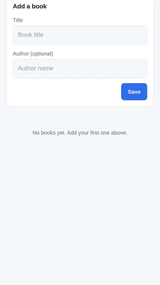 Screenshot of Reading List