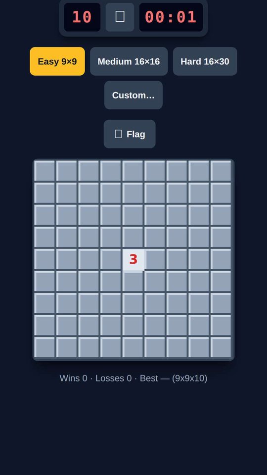 Screenshot of Minesweeper
