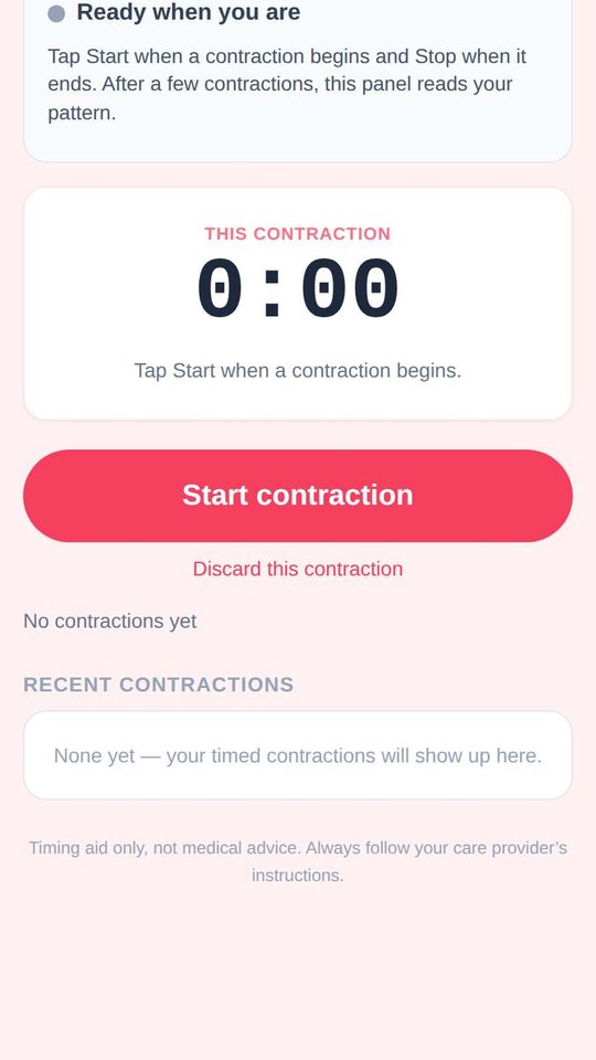 Screenshot of Contraction Timer