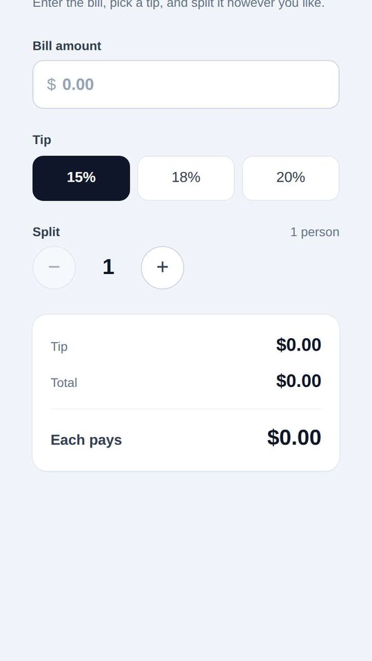 Screenshot of Tip Calculator