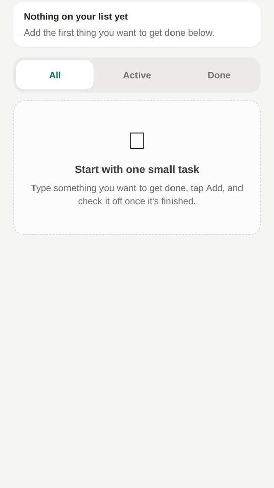 Screenshot of Today's List