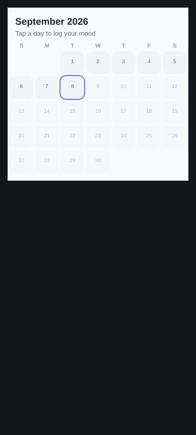 Screenshot of Mood Calendar