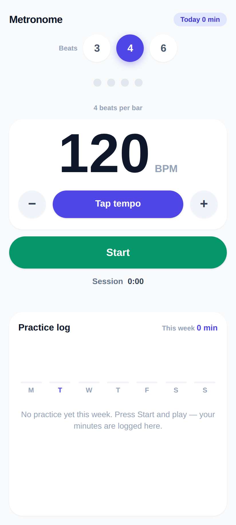 Screenshot of Metronome & Practice Timer