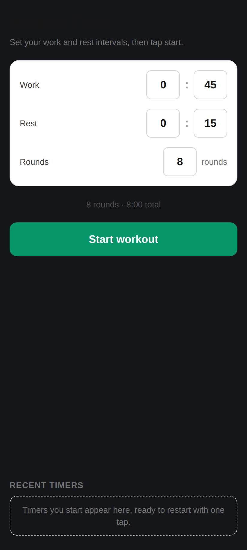 Screenshot of Interval Timer